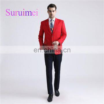 2018 Autumn Winter Latest Sexy Red Men Suits Two Buttons Men Suits