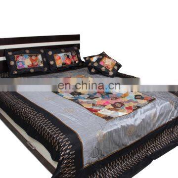 Polyester silk Patchwork Jogi Bedding Set with Cushion Cover and Pillow Cover