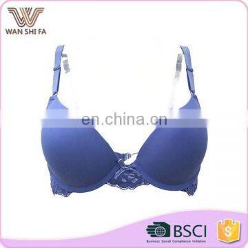 Custom lace back nylon smooth cup latest fashion ladies underwear sexy bra new design