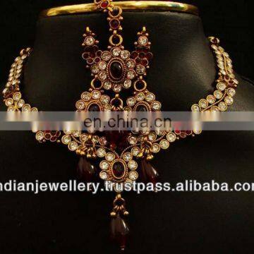 Indian jewelry polki necklace sets wholesale supplier