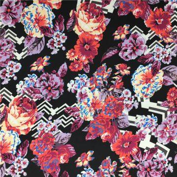 China wholesale New fashion  Custom Digital Printed Bulk  Polyester Fabric For Dress