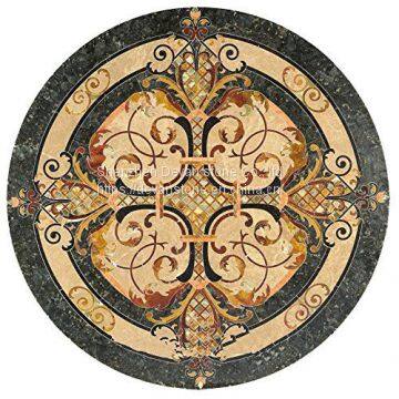 Arabic marble floor flower tile waterjet medallion