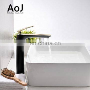 High quality chrome brass modern deck mounted single handle wash basin faucet