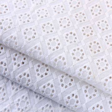 Keqiao Cotton Fabric for Dresses Embroidered White Cotton photo-3