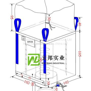 big bag ton bag with baffle inside for wood pellet