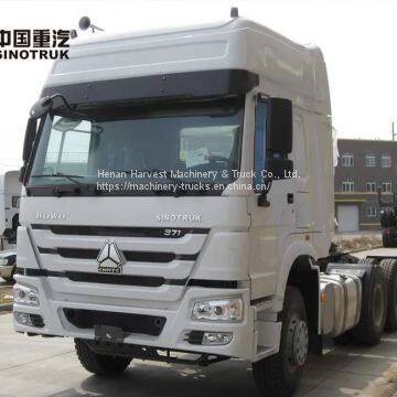 SINOTRUK HOWO 6X4 371HP Prime Mover Truck Tractor Head Truck With 2 Bunkers