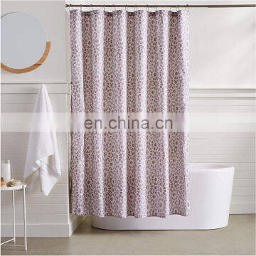 Custom OEM print shower curtain with hooks