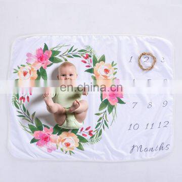Photography Digital Printing Polar Fleece Monthly Baby Milestone Blanket photo-2