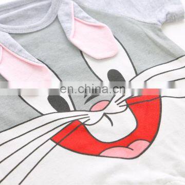 Newborn Baby Clothes Lovely Rabbit Printed Summer Cotton Short Sleeve Baby Boy Girl Romper photo-4