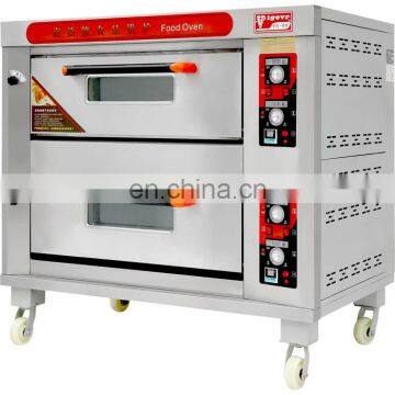 OEM factory Heavy Duty Easy Moving commercial Bakery Machine Pizza Bread Baking 2 Deck Gas Oven