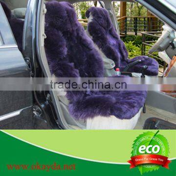 Beautiful purple sheepskin car seat cover