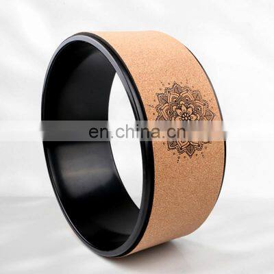 Factory Custom Wood Yoga Wheel Pilates with Buddha Lotus Professional TPE Yoga Circles Gym Workout Back Training Tool