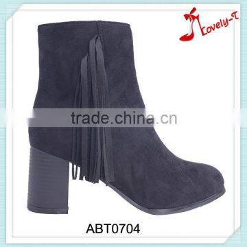 Direct factory women summer mid heel ankle boots fringe majorette zipper up boots