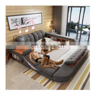 hot selling Multi-function king size beds massage fabric bed