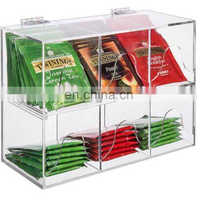 Clear Acrylic Stackable Tea Bag Organizer Rack Plastic Tea Bag Holder Storage for Home, Office photo-4