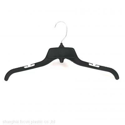 484 VICS Black Plastic Hangers With Rotating Metal Hook And Notches For Straps, Great For Shirts/Tops/Dresses