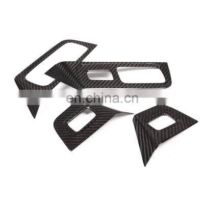 Real Carbon Fiber Car Interior Window Lift Button Frame Trim For Porsche Cayenne Left Hand Drive Accessories photo-3