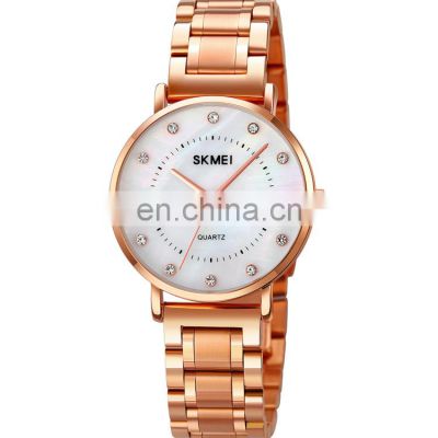 Minimalist women quartz watch luxury brand Skmei 1840 30m waterproof stainless steel simple ladier wristwatch