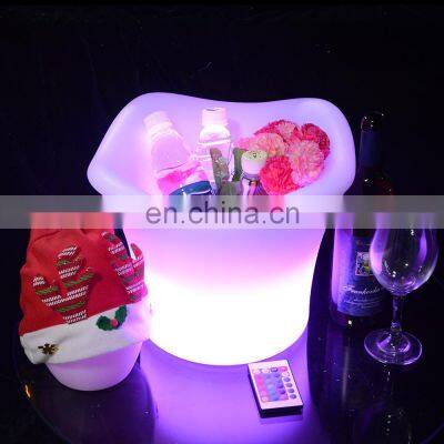 LED Ice Bucket Multiple Capacity Custom Waterproof with Colors Changing Glowing Plastic Modern Home LED Glowing LED Ice Bucket