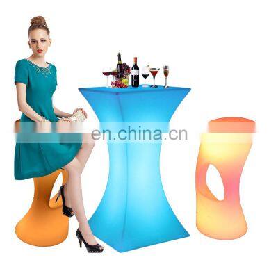 ktv furniture /waterproof outdoor bar sofa set furniture color changing plastic led glowing illuminated counter stools