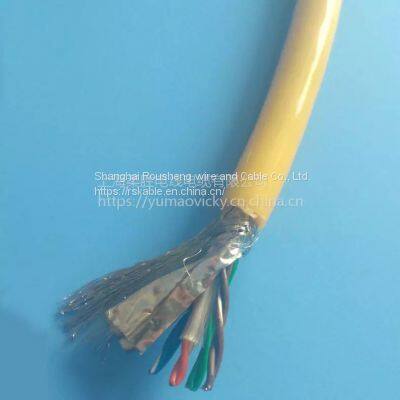 Yellow polyurethane PUR corrosion and seawater resistant Network cable Twisted-pair shield 4*2*24AWG underwater monitoring network cable