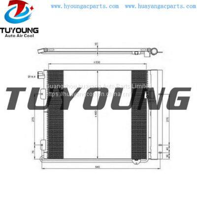 TUYOUNG HY-CN112 auto a/c condenser fit MAN truck 81619200036 81619200024 Size: 655* 275* 14.4 mm