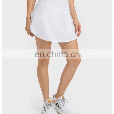 Blank Custom Logo 2-In-1 Ladies Workout Running With Pockets Golf Tennis Mini Skirt Apparel Women Gym Yoga Sports Wear photo-4
