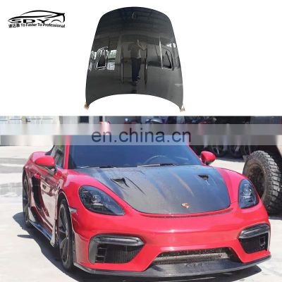 718 Cayman Boxster  GT4 Style High Quality Carbon Fiber Engine Bonnet Engine Hood Hood For Porsche 718 Cayman Boxster