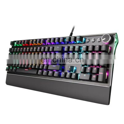 OEM YH906 Professional Mechanical Keyboard Anti Ghost USB Mechanical Keyboard RGB for Home Games Desktop USB 2.0 Wired 104 Keys