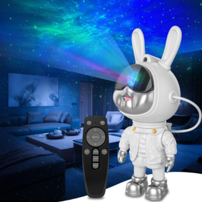 Creative Gift Cute Rabbit Light Room Decoration Rabbit Astronaut Galaxy Star Projector Rabbit Star Galaxy Projector Light