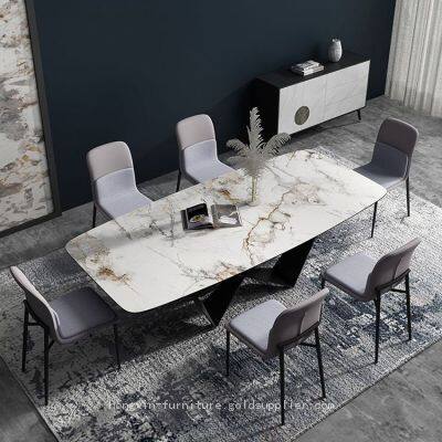 High - Quality and Stylish Designs Fixed Rock Slab Dining Table photo-2