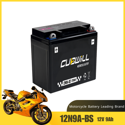 Top rated battery model Lead acid 12N9L-BS motorcycle battery