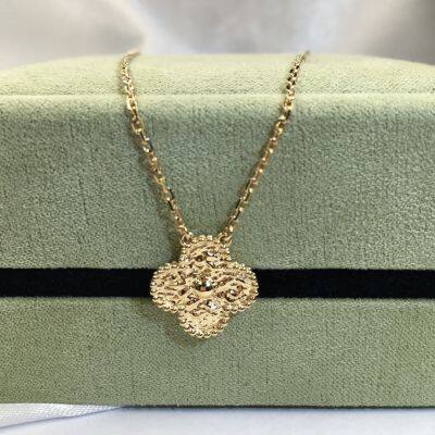 VCA 18K Gold Lava Four-Leaf Clover Necklace photo-5