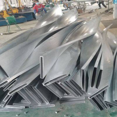 professional aluminum square tube twisting, aluminum square channel bending, supporting drawing deepening processing, oubaid