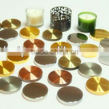 Metal candle lids and holders