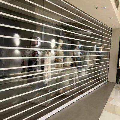Commercial Transparent Crystal Rolling Door | Full-View Design | Elevate Your Store Image