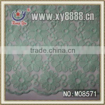 2012 fashon design green and white organza fabric