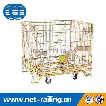 Warehouse stackable storage steel roller cage