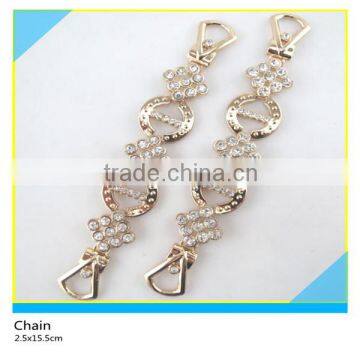 Crystal Chain Gold Metal Base Rhinestone Setting Chain 2.5x15.5cm