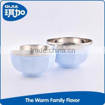 High quality round plastic and stainless steel fruit bowl for sale