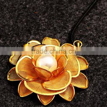 2016 Trending Hot Products Sweater Flower Necklace Pearl Necklace For Women photo-2