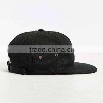 Promotional Black Cotton no Logo Blank Strap Back Hat photo-2