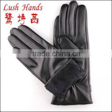 2016 New Style Fashion Lady Genuine Leather and Fabric Touchscreen Leather Gloves photo-4