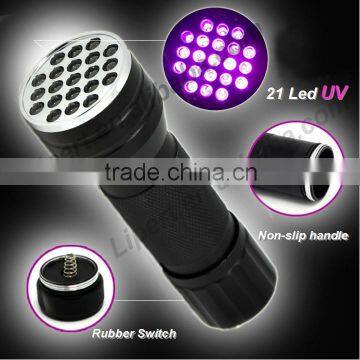 (120451) 2015 Factory 21 LED UV Flashlight With 3*AAA Dry Battery For Pet Urine Detector UV Flashlight 21led Blacklight photo-3