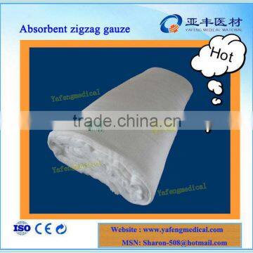 100% raw cotton absorbent zigzag folded gauze