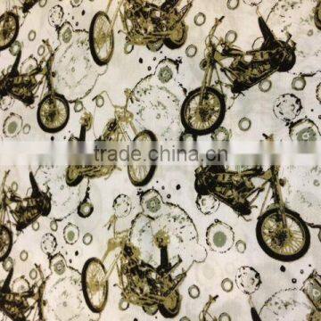 Motorcycle print cotton fabric