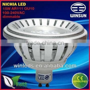 High quality ar111 gu10 led spotlight 100-240VAC dimmable