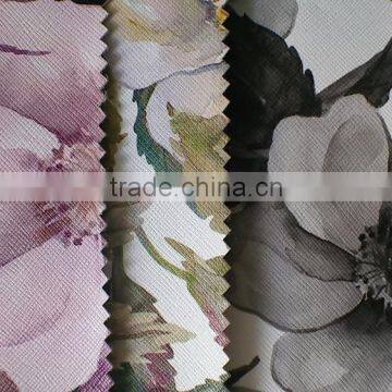 factory stock pu synthetic leather bark grain printed pattern washed pu leather for wholesale