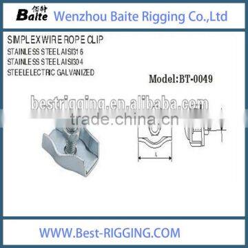 High Quality AISI304/316 Stainless Steel Steel Electric Galvanized Simplex Wire Rope Clips 2mm-10mm photo-3