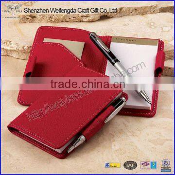 Exquisite Design A6 Leather Writing Folder With Notepad